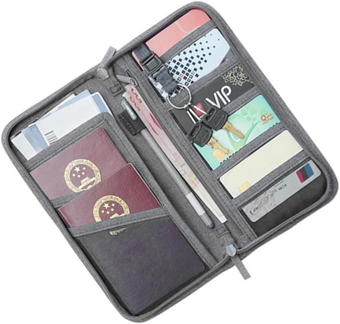 Travel Wallet Passport & Cards Organizer – RFID Secure Travel Document Holder | Multi-Pocket Passport Bag