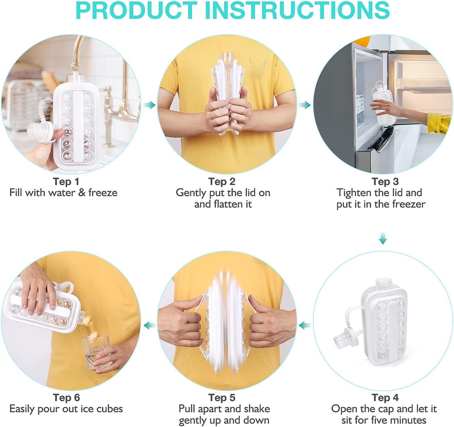 صينية كرات الثلج المحمولة مع غطاء - صانعة كرات الثلج المستديرة 17