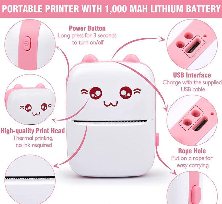 Portable Mini Pocket Printer – Bluetooth Thermal Printer for Photos, Labels & Notes (Ink-Free)