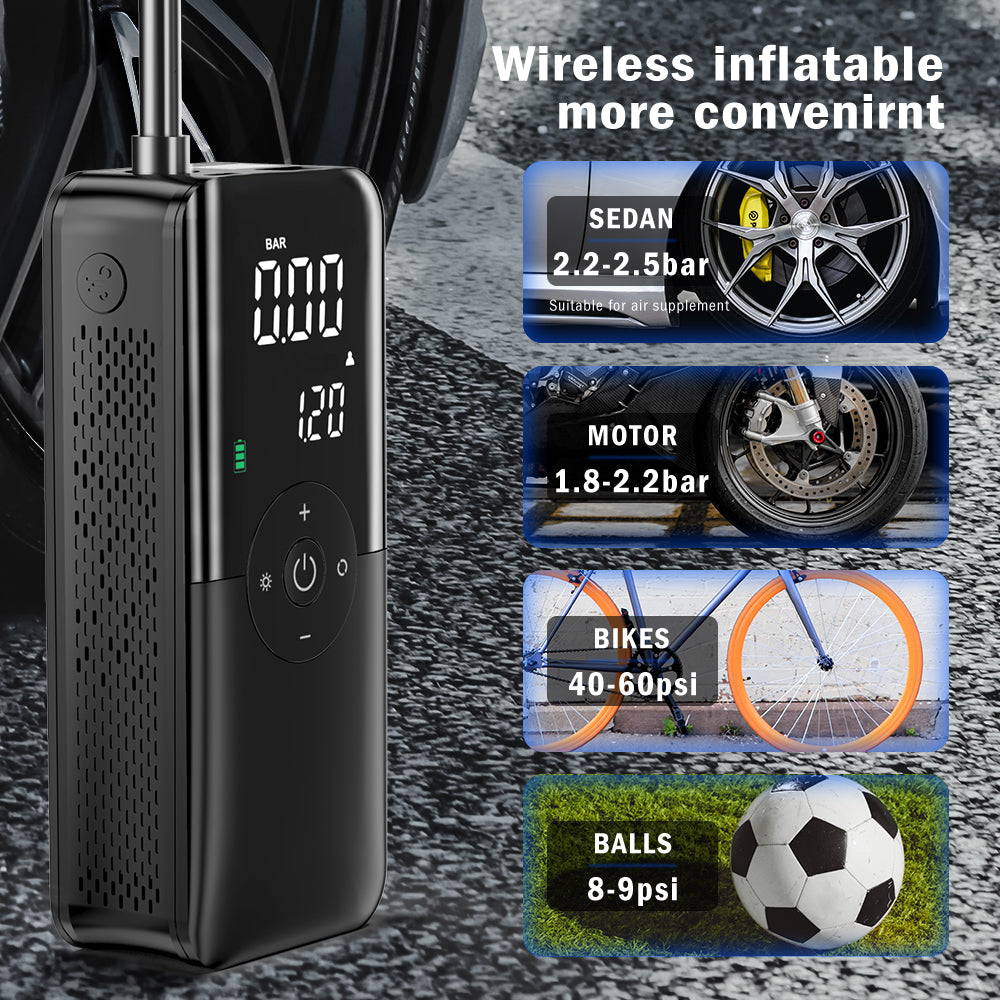 Portable Electric Air Pump – Fast, Compact & Powerful Inflator for Cars, Bikes, and Home Use