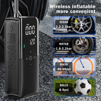 Portable Electric Air Pump – Fast, Compact & Powerful Inflator for Cars, Bikes, and Home Use