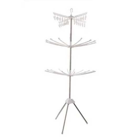 Laundry Drying Organizer – 3-Layer Multifunction Folding Rack with 24 Clips