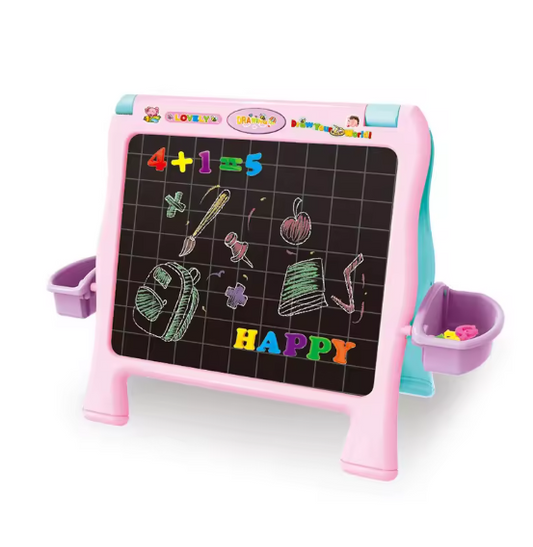 2-in-1 Writing & Drawing Board for Kids | Magnetic Educational Learning & Art Board with Letters and Numbers