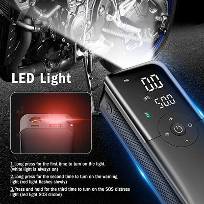 Portable Electric Air Pump – Fast, Compact & Powerful Inflator for Cars, Bikes, and Home Use